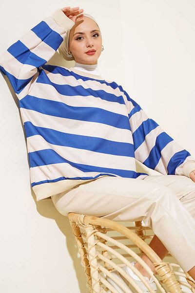 VOLT CLOTHİNG Damska tunika oversize w poziome paski