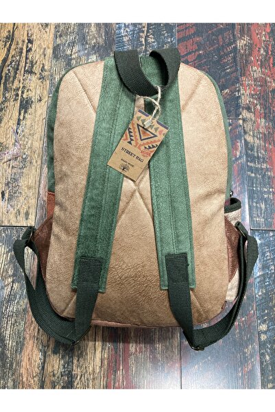 Street Bag Etnik Otantik Bohem Pusula Nakışlı Su Geçirmez 3 Gözlü Ortopedik Destekli Sırt Çantası