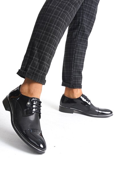 depderi حذاء كلاسيكي من الجلد اللامع مناسب لبدلات العريس والبدلات