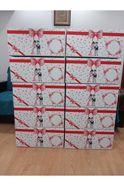 Aybas İsim Yazılabilen (10ADET)ekstra Kalın Gelin Çeyiz Kolisi 58×38×30 Ebat