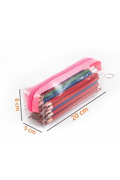 BYBAG Ροζ φερμουάρ Ποιότητα PVC Διαφανής θήκη για στυλό Μακιγιάζ Θήκη μολυβιού