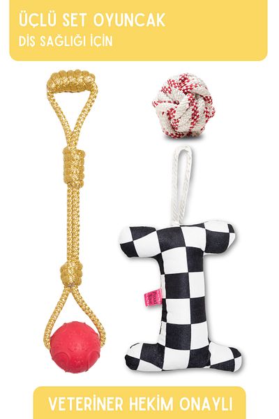 Proud Wave Plastic Dog Toy - Traction Training Ball, String Toy Dog Set
