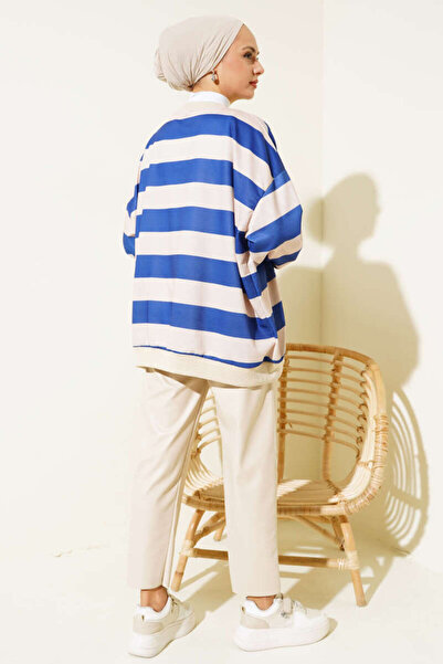 VOLT CLOTHİNG Women's Horizontal Striped Oversize Tunic