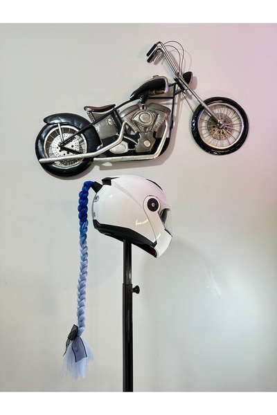 Butik Motor & Motosiklet Mavi Ombreli Saç Kask Dış Aksesuarı