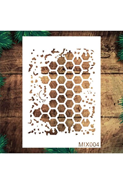 STENCİLTASARIM Stencil Tasarım Mıx004  Duvar Ahşap Cam Boyama Deseni