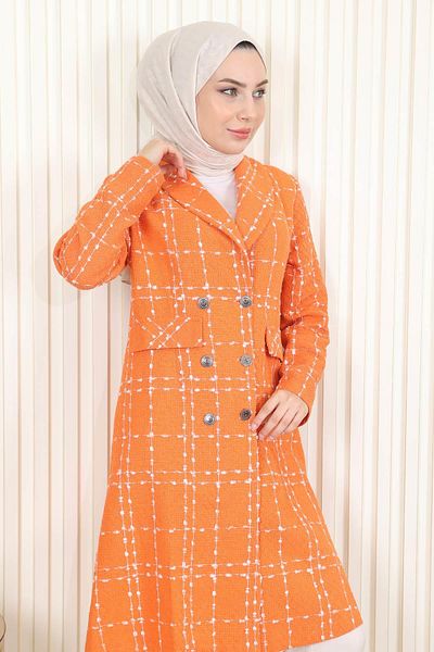 Moda Mihram Wollmantel mit weitem Kragen und Knopfleiste