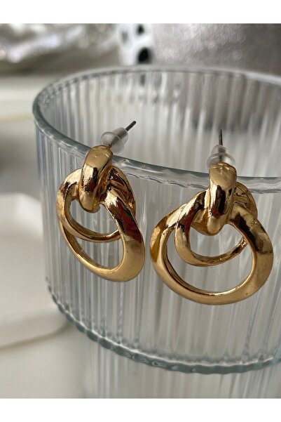 Lavian Accessories Iç Içe Yuvarlak Model Gold Renk Kadın Halka Küpe