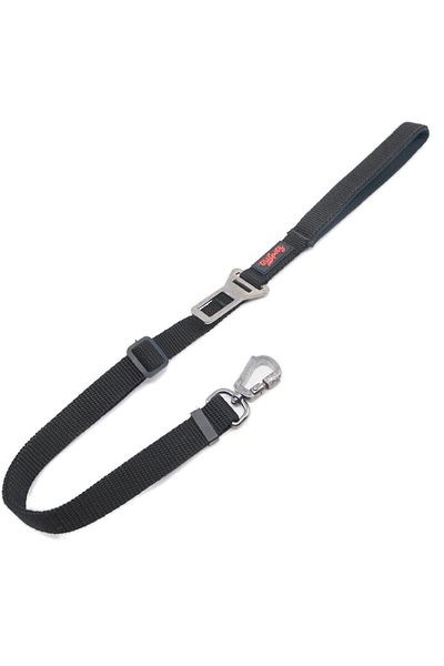Tailpetz Black Travel Leash - Car Safety Cat Dog Walking Transport Strap