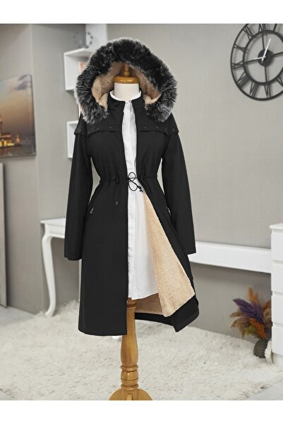 HİJABAYA Dislocation Hooded Star Metal Detailed Coat