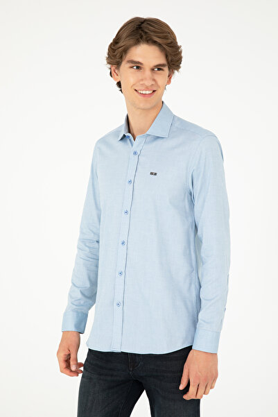 U.S. Polo Assn. Men's Cobalt Blue Long Sleeve Basic Shirt 50293948-Vr032