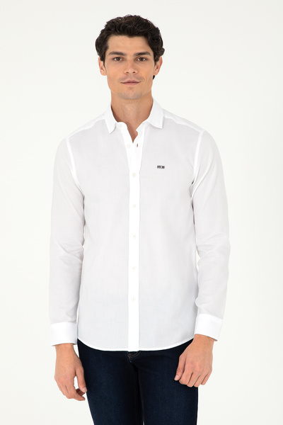 U.S. Polo Assn. Men's White Long Sleeve Basic Shirt 50293948 -Vr013