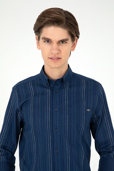 U.S. Polo Assn. Ανδρικό μακρυμάνικο πουκάμισο Navy Blue 50282800-VR033