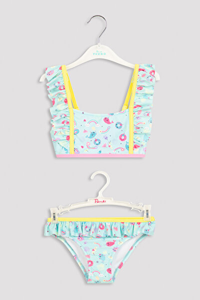 Penti Kız Çocuk Blue Unicorn Halter Bikini Takımı