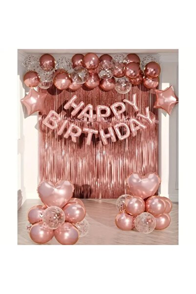 DÜVENCİ TİCARET ROSE GOLD GAPPY BIRTHDAY FOLYO BALON SET