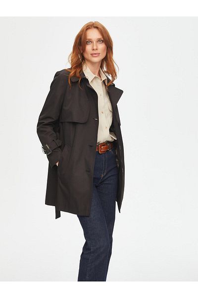 Faik Sönmez Checkered Lined Trench Coat 69527