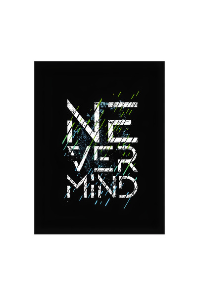 NEVERMIND Unisex Oversize Hooded Φούτερ - Μαύρο εμπριμέ, 3 κλωστές