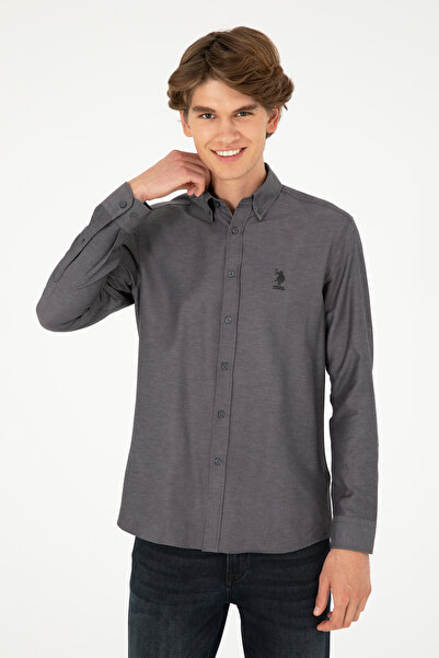 U.S. Polo Assn. Men's Anthracite Long Sleeve Basic Shirt 50293427 -Vr006