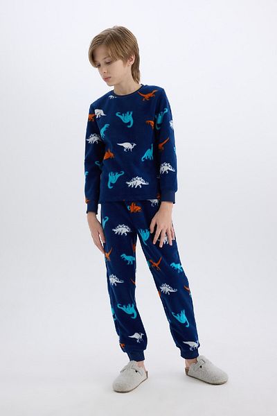 DeFacto 2-teiliges Polar-Pyjama-Set für Jungen mit normaler Passform D8784A8NS
