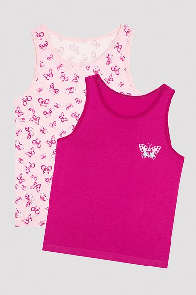 Penti Multicolored Girl's Butterfly Patterned 2-Piece Undershirt