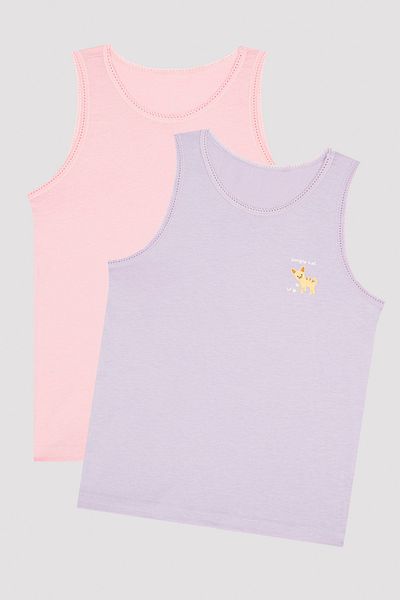 Penti Multicolored Girl's Patterned 2-Piece Undershirt