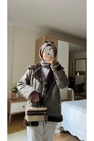 Vakar PELUŞ FERMUARLI BİKER MONT CEKET SİYAH