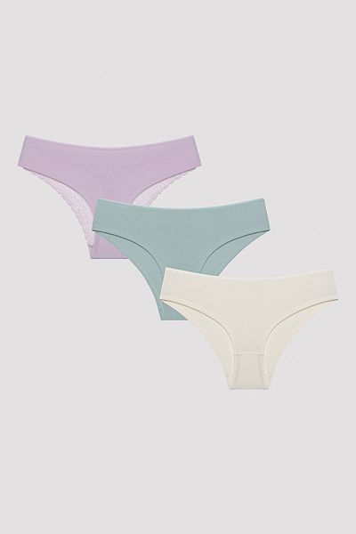 Penti Whisper Lace Λεπτομερή εσώρουχα 3 τεμαχίων πολύχρωμα Hipster