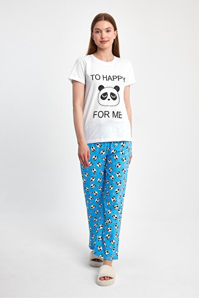 ihraç pazarı Panda Patterned Pajama Set