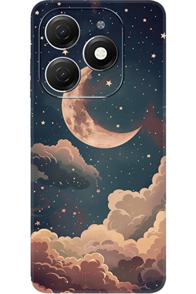 TECNO Spark 20 (KJ5n) Uyumlu Kamera Korumalı Gezegen Baskılı HD+ Silikon Kılıf