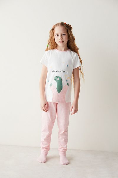 Penti Girl's Dreamcatcher Slogan Printed Pajama Set