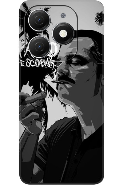 TECNO Spark 20 (KJ5n) Uyumlu Kamera Korumalı Pablo Escobar Baskılı HD+ Siliko...