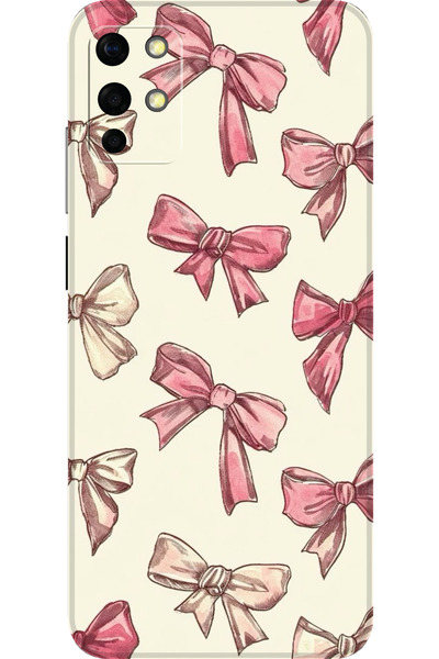 Reeder S19 Max Uyumlu Kamera Korumalı Pembe Kurdele Baskılı HD+ Silikon Kılıf