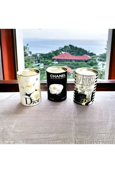 Saccura Decor 3-Piece Decorative Cylinder Box Set, Openable Black and White Box Set with Metal Lid