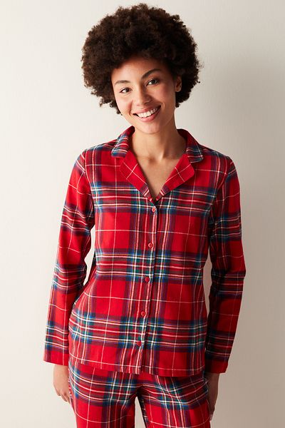 Penti Fam Red Checkered Shirt Trousers Pajama Set