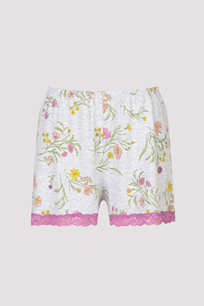 Penti Terra Çiçek Desenli Dantel Detaylı Desenli Şort Pijama Altı