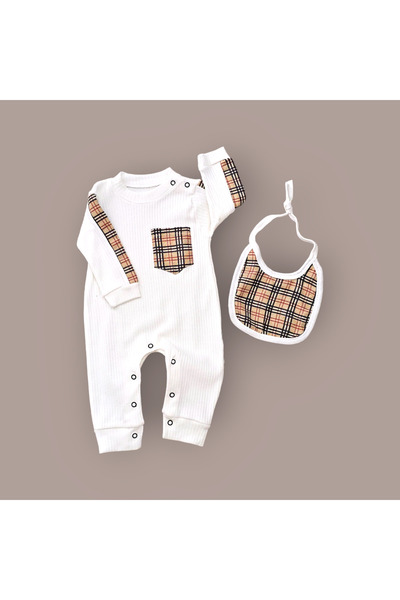 Murat Baby Bbry Desenli Önlüklü Cep Detaylı Bebek Tulum