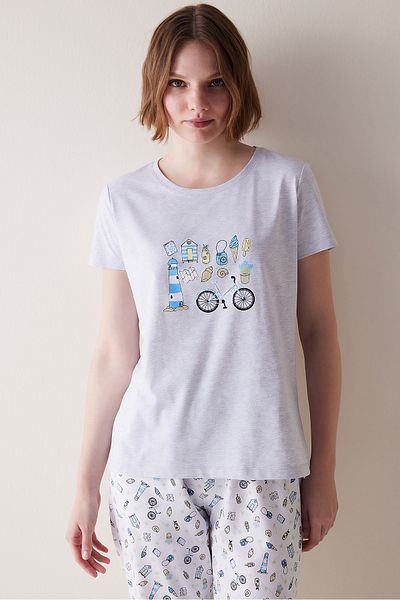 Penti Set de pijamale pantaloni gri Spring Days