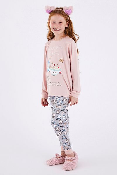 Penti Girl's Vegan Starts 2-Piece Thermal Pajama Set