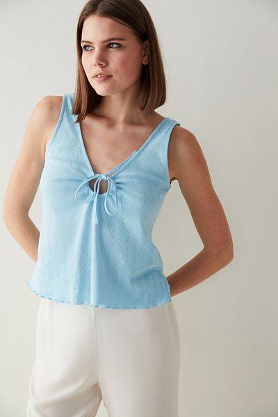 Penti Blue Tie Detailed Athlete Pajama Top