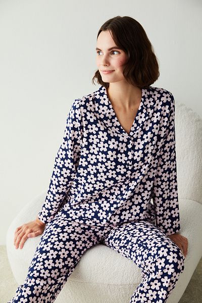 Penti Set de pijamale Blue Flowe Land Cămașă Pantaloni