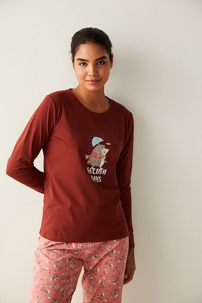 Penti Multicolored Golden Days Printed Pajama Set