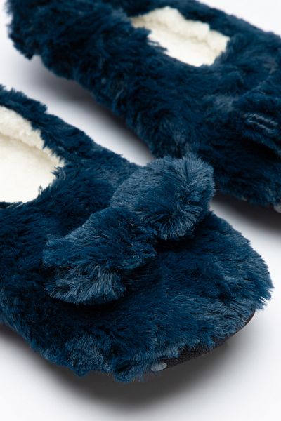 Penti Botine cu pompon bleumarin