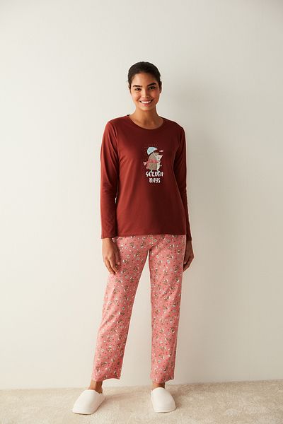 Penti Multicolored Golden Days Printed Pajama Set