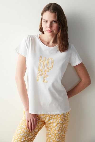 Penti Ent Hope Yellow Capri Pajama Set
