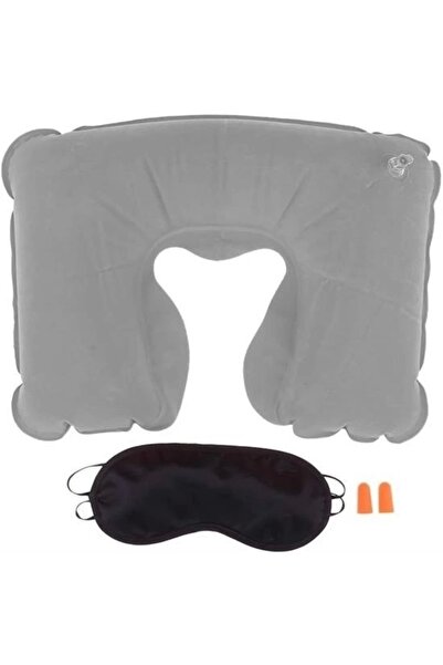 Epilons Triple Travel Set Inflatable Pillow Eye Patch Earplugs