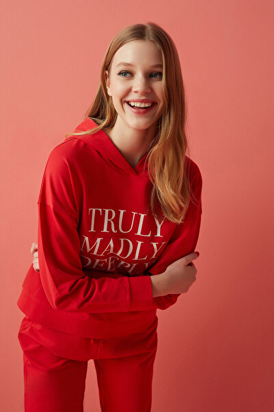 Penti Kırmızı In Love Hood Sweatshirt