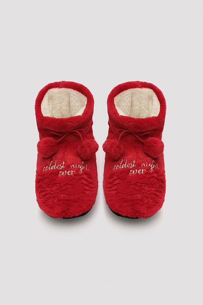 Penti Πρωτοχρονιάτικα μποτάκια Pompom Red