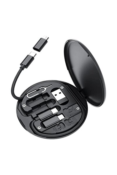 Epilons 60w Destekli Kablo Kutusu Seyahat Kablo Seti 5'i 1 Arada Usb Type-c Şarj Kablosu Seti