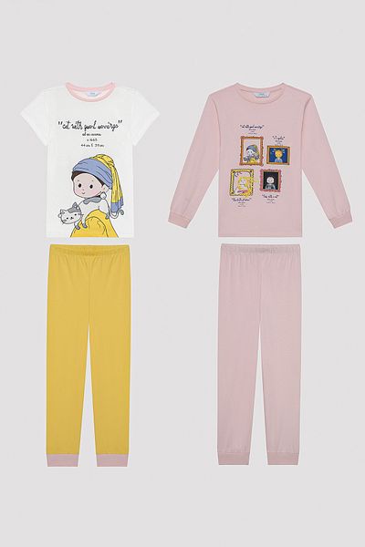 Penti Girl's Art Multicolored 2-Piece Pajama Set