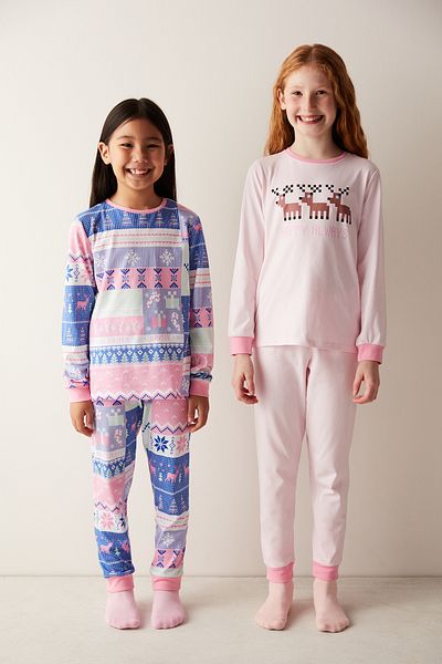 Penti Girl's Winter Themed Brown 2-Piece Pajama Set