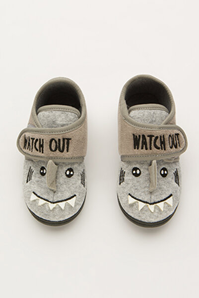 Penti Boy's Black Dino 3d School Booties Socks